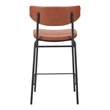 Pemberly Row Plush Faux Leather Upholstered Counter Stool in Brown/Black