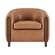 Pemberly Row Modern Faux Leather Accent Arm Chair in Vintage Cider