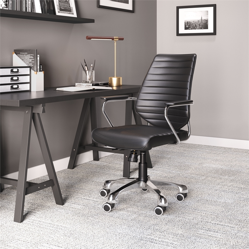 Pemberly Row Enterprise Office Collection Low Back Office Chair Black