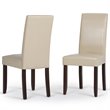 Pemberley Row Faux Leather Satin Cream Dining Chair Rectangular Assembly Required