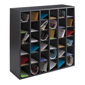 Pemberly Row Contemporary 36 Compartment Mail sorter in Black