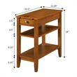 Pemberly Row Modern Three-Tier End Table in Dark Walnut Wood