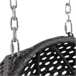 Pemberly Row Outdoor Wicker Hanging Double Egg Swing Chair in Charcoal Blue