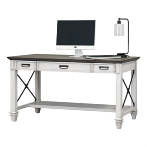 Pemberly Row Modern / Contemporary Wood 60&quotW Writing Desk White