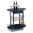 Pemberly Row Modern / Contemporary Mobile Metal Bar Cart in Black