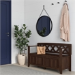 Pemberley Row Solid Wood Natural Aged Brown Entryway Storage Bench Rectangular 48
