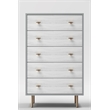 Pemberly Row Wood Small 4 Drawer Accent Chest in Natural Gray