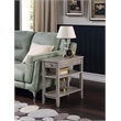 Pemberly Row Three Tier End Table With Drawer in Gray Wood Finish