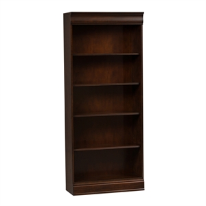 Pemberly Row Dark Brown Junior Executive 72 Inch Bookcase (RTA)
