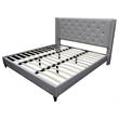Pemberly Row Fabric Upholstered Wingback East King Platform Bed - Gray