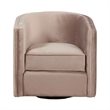 Pemberly Row Modern Upholstered Swivel Arm Chair in Light Gray