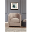 Pemberly Row Modern Upholstered Swivel Arm Chair in Light Gray