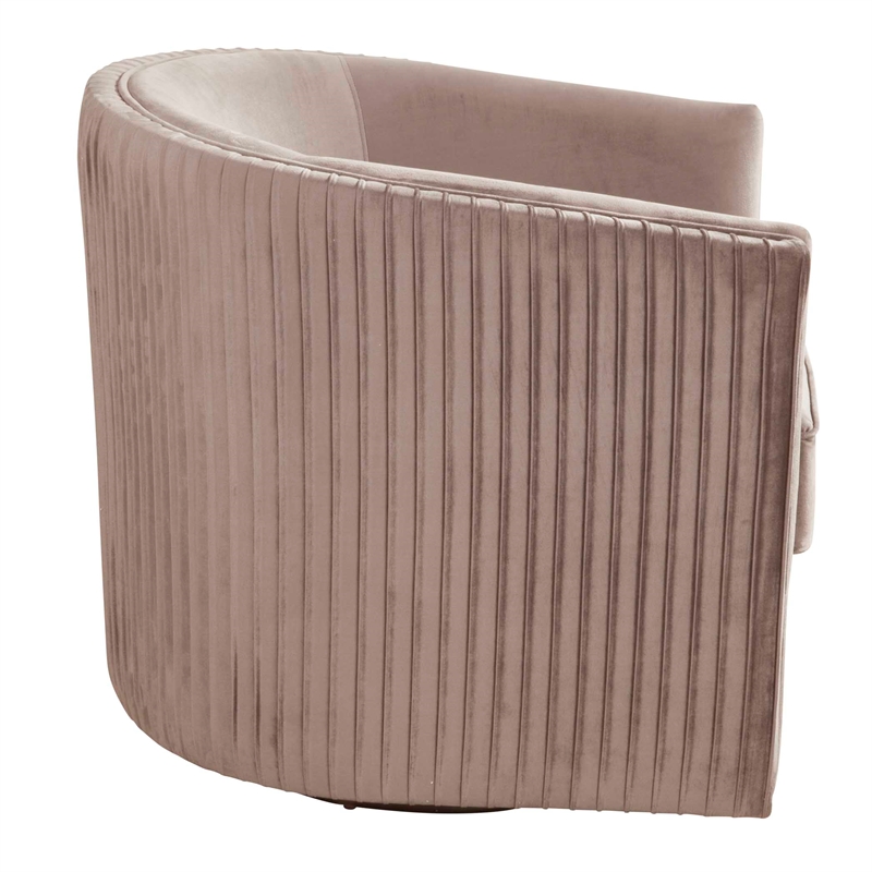 Pemberly Row Modern Upholstered Swivel Arm Chair in Light Gray