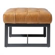 Pemberley Row Top Grain Buffalo Leather Tan Bench Rectangular Tufted 54