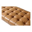 Pemberley Row Top Grain Buffalo Leather Tan Bench Rectangular Tufted 54