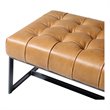 Pemberley Row Top Grain Buffalo Leather Tan Bench Rectangular Tufted 54