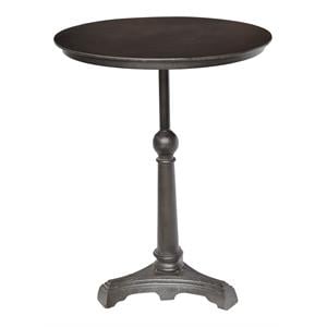 Pemberly Row 24&quot Mid-Century Iron Metal Bistro Table in Gray