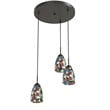 Pemberly Row 3-Light Glass Cluster Pendant in Bronze/Multi-Color