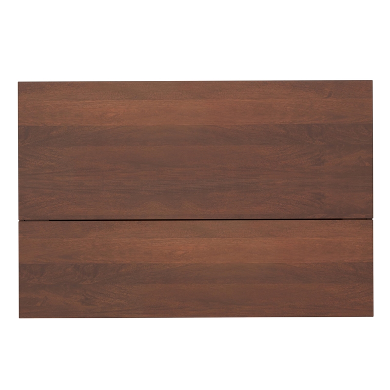 Pemberly Row Solid Wood Lift Top Coffee Table in Umber Brown and Gold