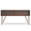 Pemberly Row Solid Wood Lift Top Coffee Table in Umber Brown and Gold