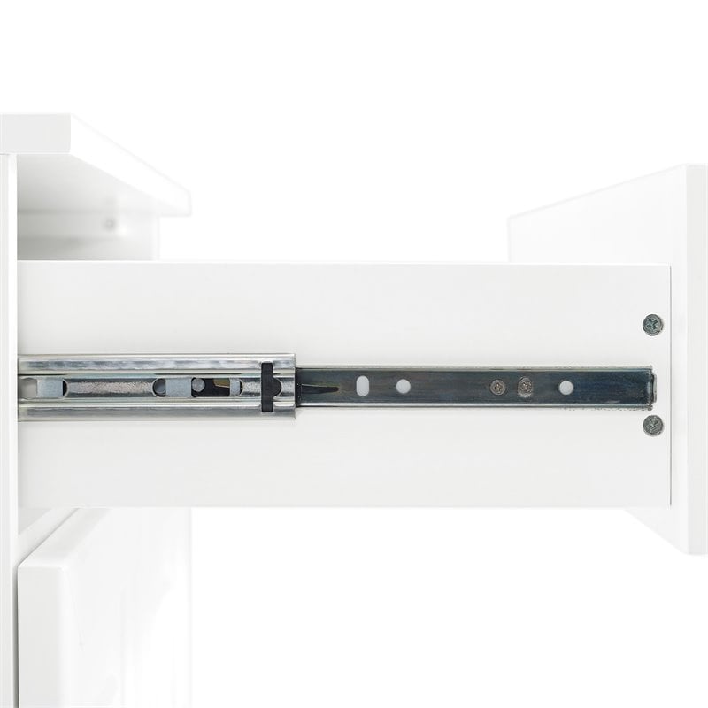 Pemberly Row Wood Pantry with Glass Door in White (Set of 2)