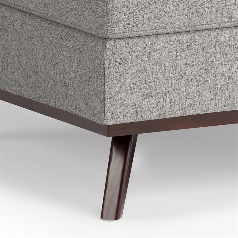 Pemberly Row Square Coffee Table Storage Ottoman - Cloud Gray Polyester Fabric
