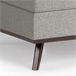 Pemberly Row Square Coffee Table Storage Ottoman - Cloud Gray Polyester Fabric