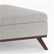 Pemberly Row Square Coffee Table Storage Ottoman - Cloud Gray Polyester Fabric