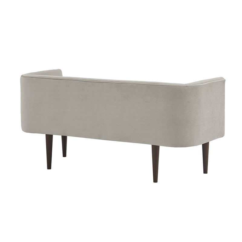 Pemberly Row Modern Solid Wood and Polyester Accent Bench in Cream