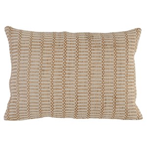 Pemberly Row 14x20&quot Handwoven Cotton and Jute Throw Pillow in Dark Beige