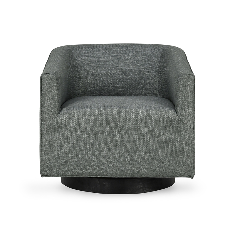 Pemberly Row Polyester Fabric Swivel Accent Chair in Taupe Gray