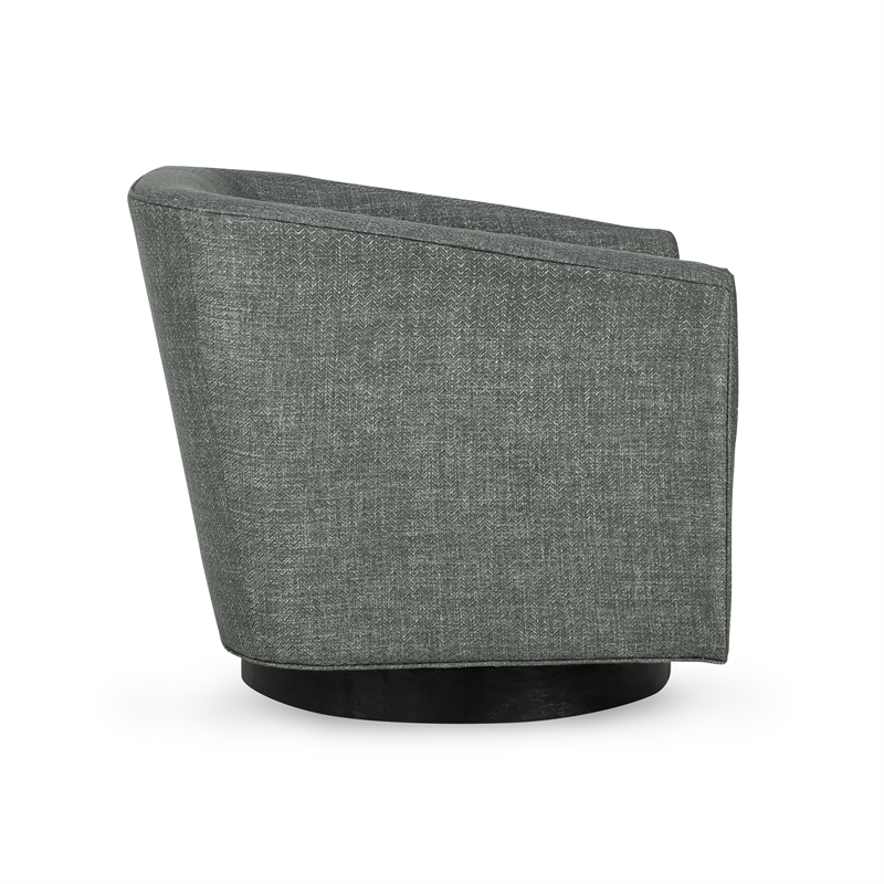 Pemberly Row Polyester Fabric Swivel Accent Chair in Taupe Gray