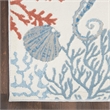 Pemberly Row Contemporary Polypropylene Polyester Area Rug in Ivory/Multi