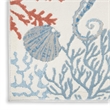 Pemberly Row Contemporary Polypropylene Polyester Area Rug in Ivory/Multi