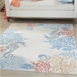 Pemberly Row Contemporary Polypropylene Polyester Area Rug in Ivory/Multi