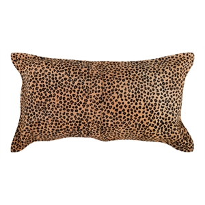 Pemberly Row 14x26&quot Transitional Leather Throw Pillow in Camel Brown/Black