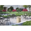 Pemberly Row Plastic Trash Cans with Recessed Panel Receptacles - Tan
