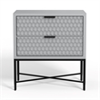 Pemberly Row Contemporary 2 Drawer Nightstand in Light Slate Gray