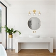 Pemberly Row Modern Glass Vanity Light in Satin Gold 3-Light