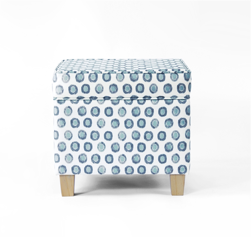 Pemberly Row Square Transitional Fabric Storage Ottoman in Multi-Color