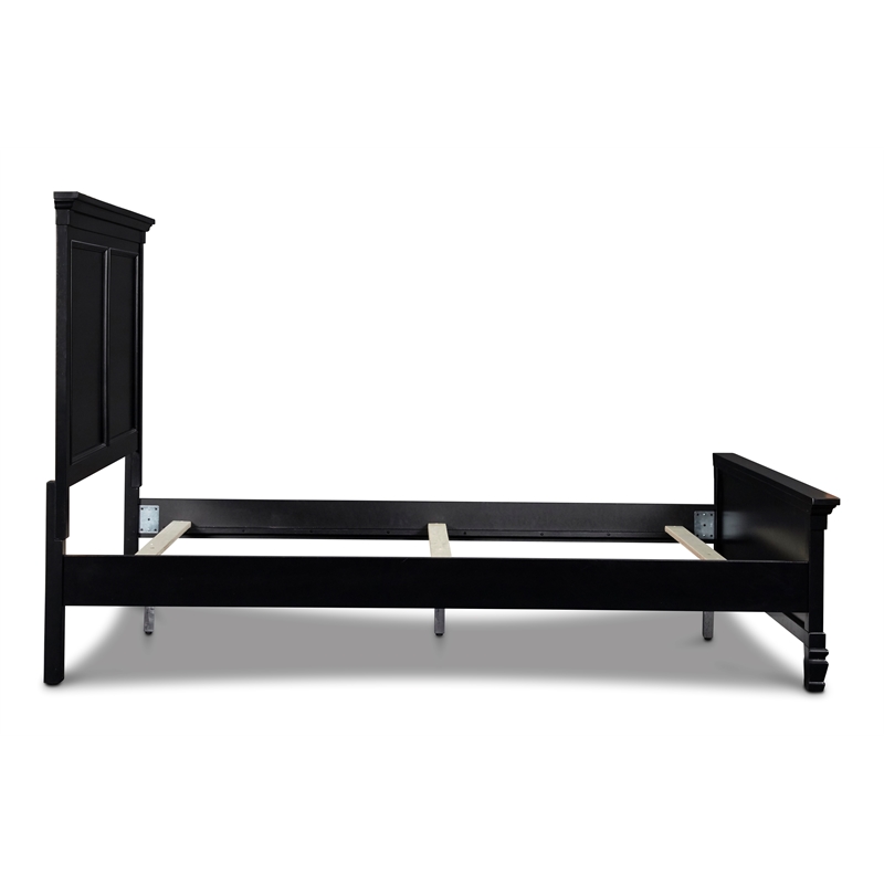 Pemberly Row Modern / Contemporary Solid Wood 4/6 Full Bed in Black