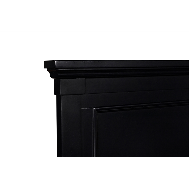 Pemberly Row Modern / Contemporary Solid Wood 4/6 Full Bed in Black