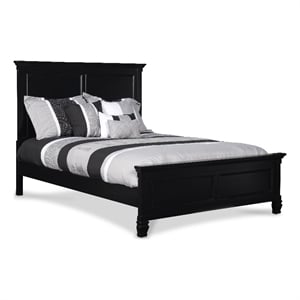 Pemberly Row Modern / Contemporary Solid Wood 4/6 Full Bed in Black