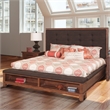 Pemberly Row Modern / Contemporary Solid Wood Queen Bed in Brown