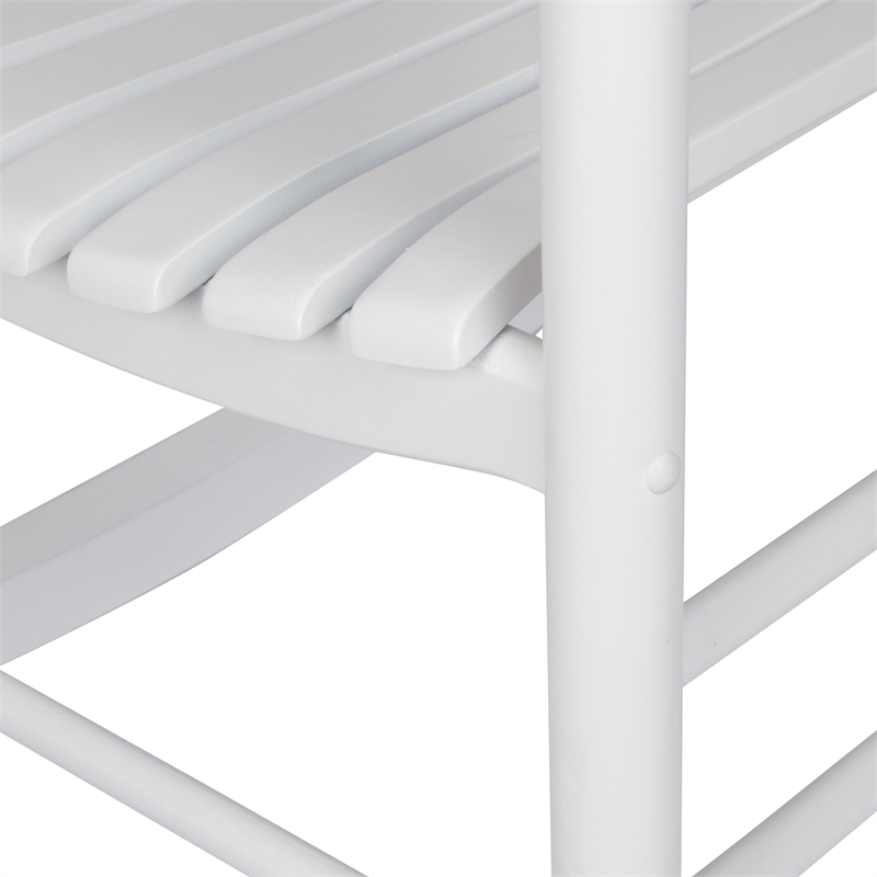 Pemberly Row Traditional Hardwood Indoor/Outdoor Porch Rocker in White
