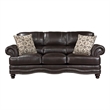 Pemberley Row Faux Leather Brown Sofa Rectangular Breathable Upholstery
