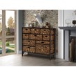 Pemberly Row 10-Drawer Transitional Metal Cabinet in Walnut Finish