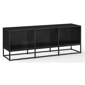 Pemberly Row Large Modern Wood TV stand for TVs up to 65&quot in Black