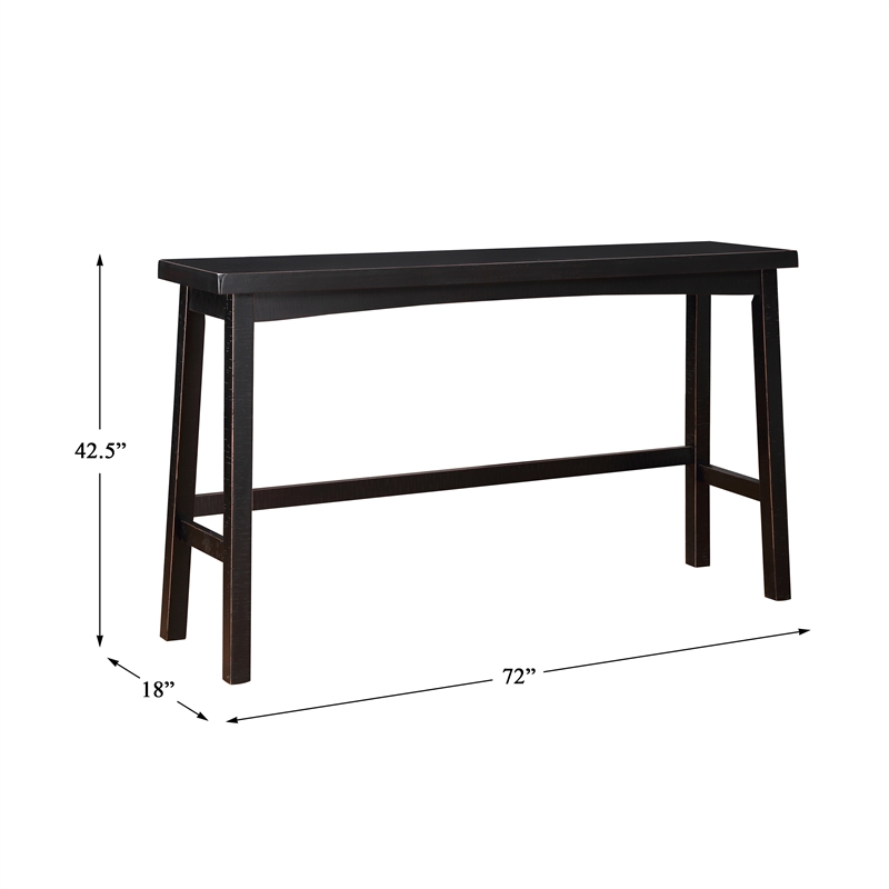 Pemberly Row Modern 4-Piece Pack Wood Pub Height Set in Black
