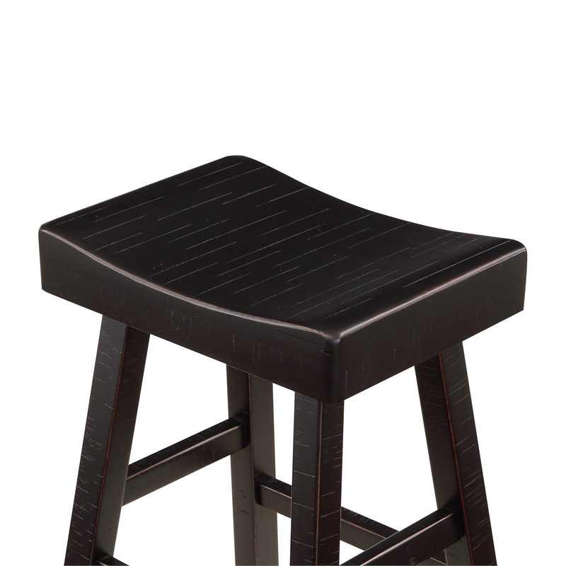 Pemberly Row Modern 4-Piece Pack Wood Pub Height Set in Black
